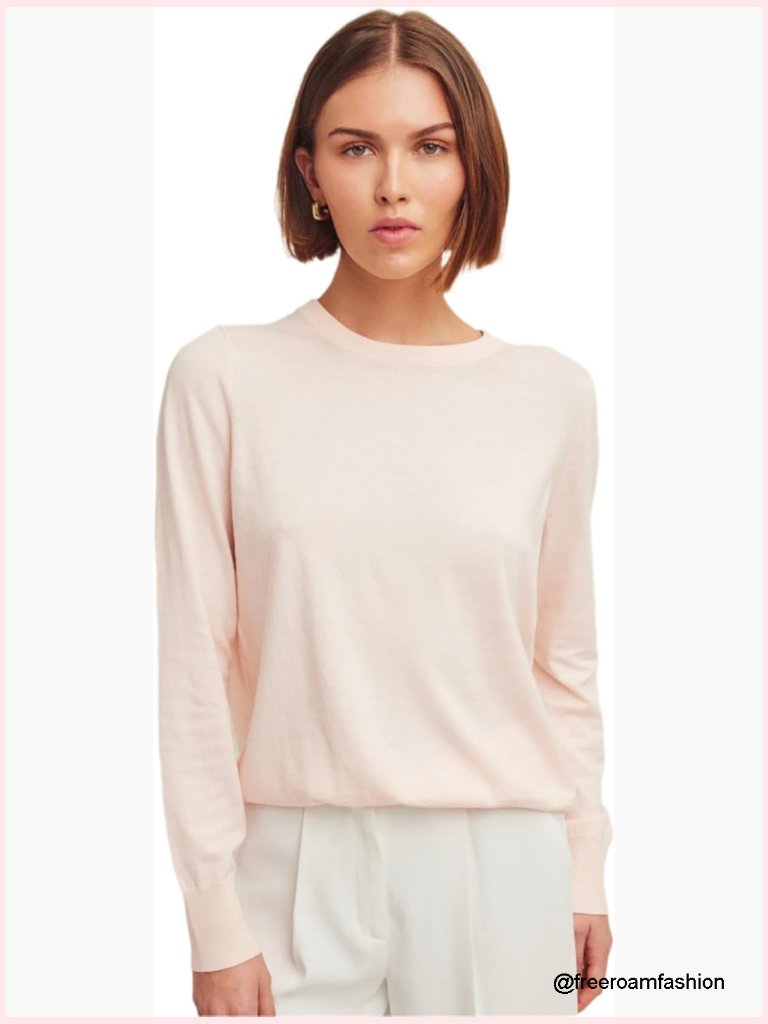 Cotton Cashmere Blend Crewneck Sweater - Relaxed Fit
